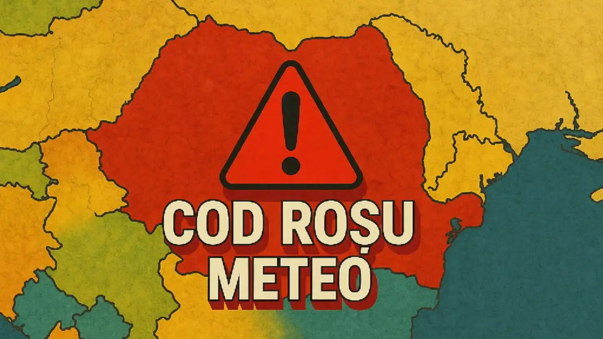 Cod ROSU Meteo de Furtuni Emis de ANM cu Ploi Torentiale, Grindina si Vant Puternic in Romania pe 22 Iulie 2026 | iDevice.ro Cod ROSU Meteo de Furtuni Emis de ANM cu Ploi Torentiale, Grindina si Vant Puternic in Romania pe 22 Iulie 2026