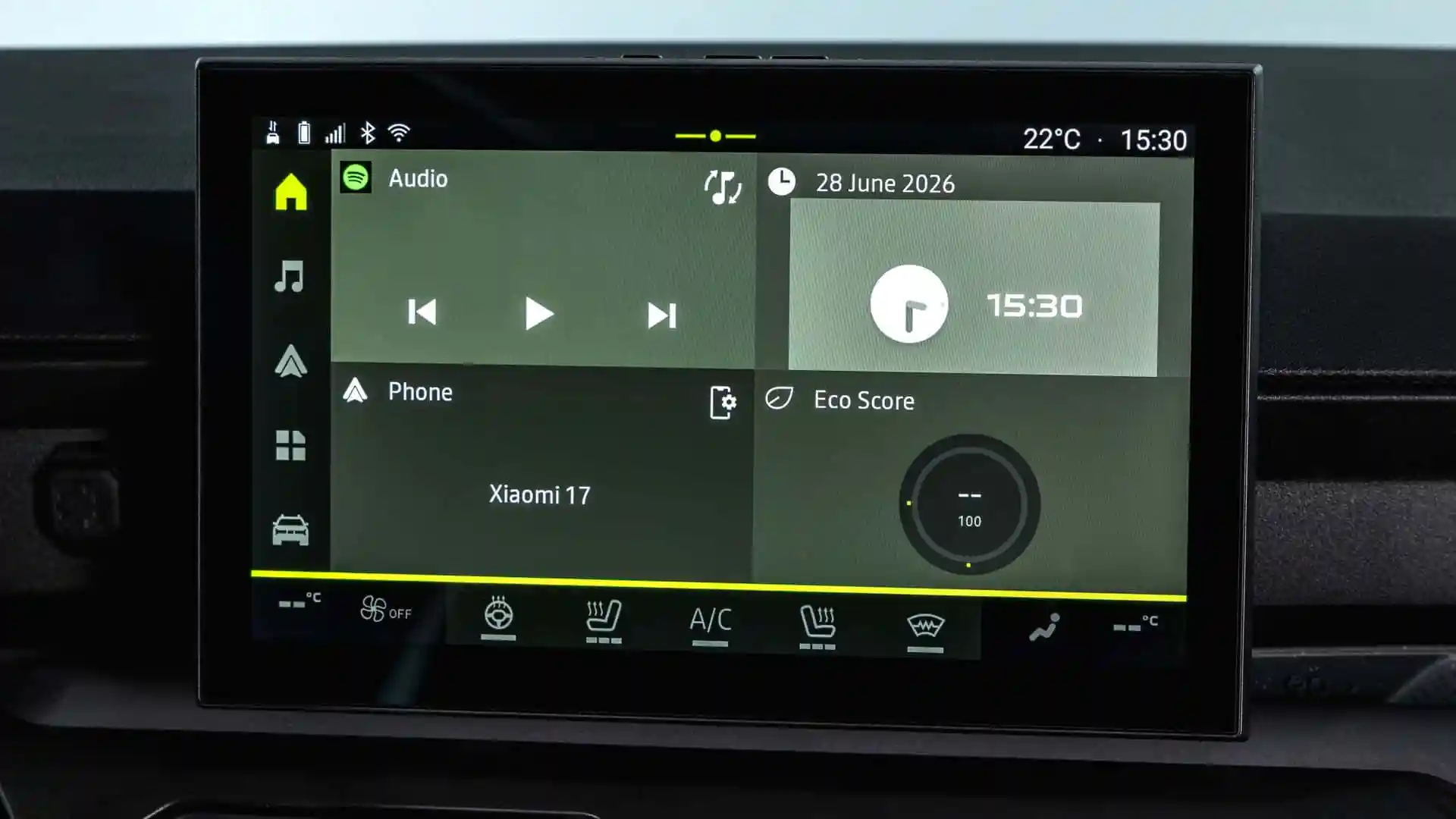 Interiorul DACIA Striker 2026 infotainment muzica | iDevice.ro Interiorul DACIA Striker 2026 infotainment muzica