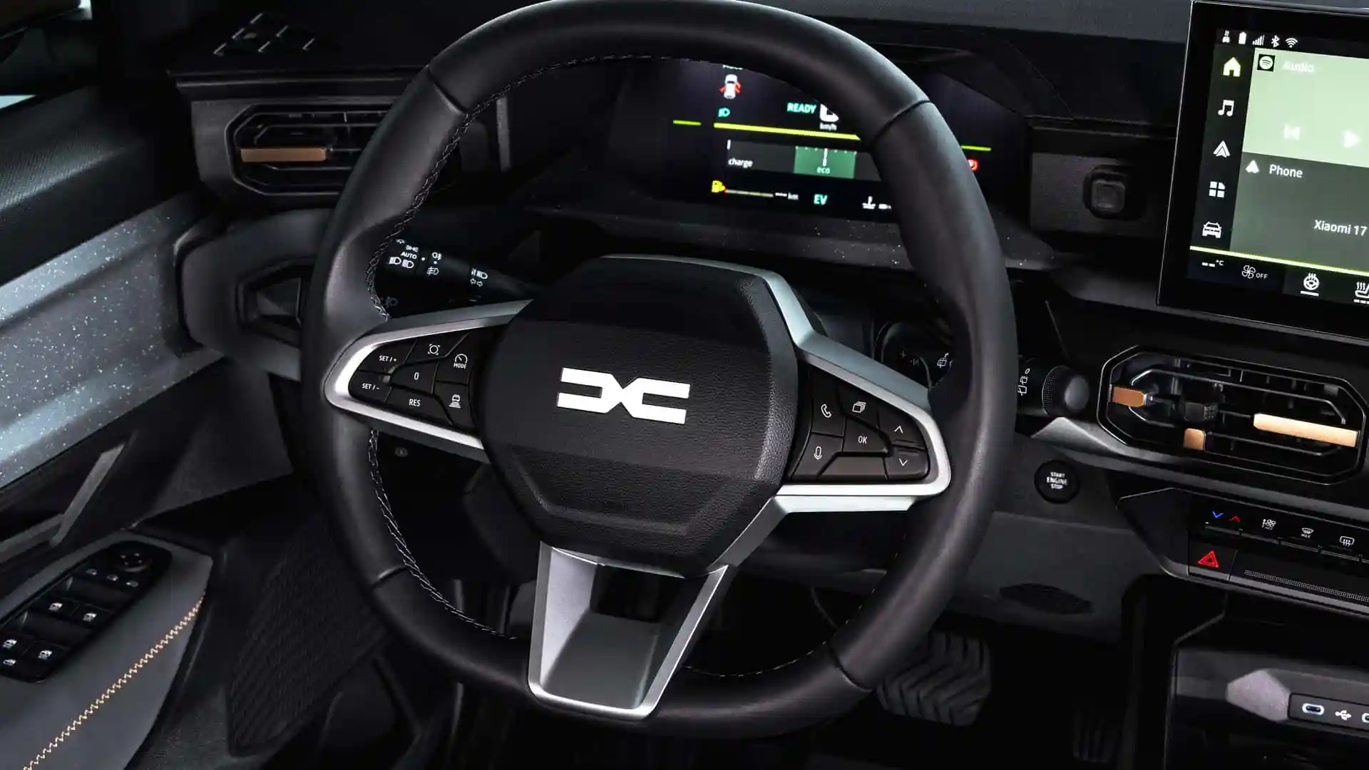Interiorul DACIA Striker 2026 volan bord | iDevice.ro Interiorul DACIA Striker 2026 volan bord