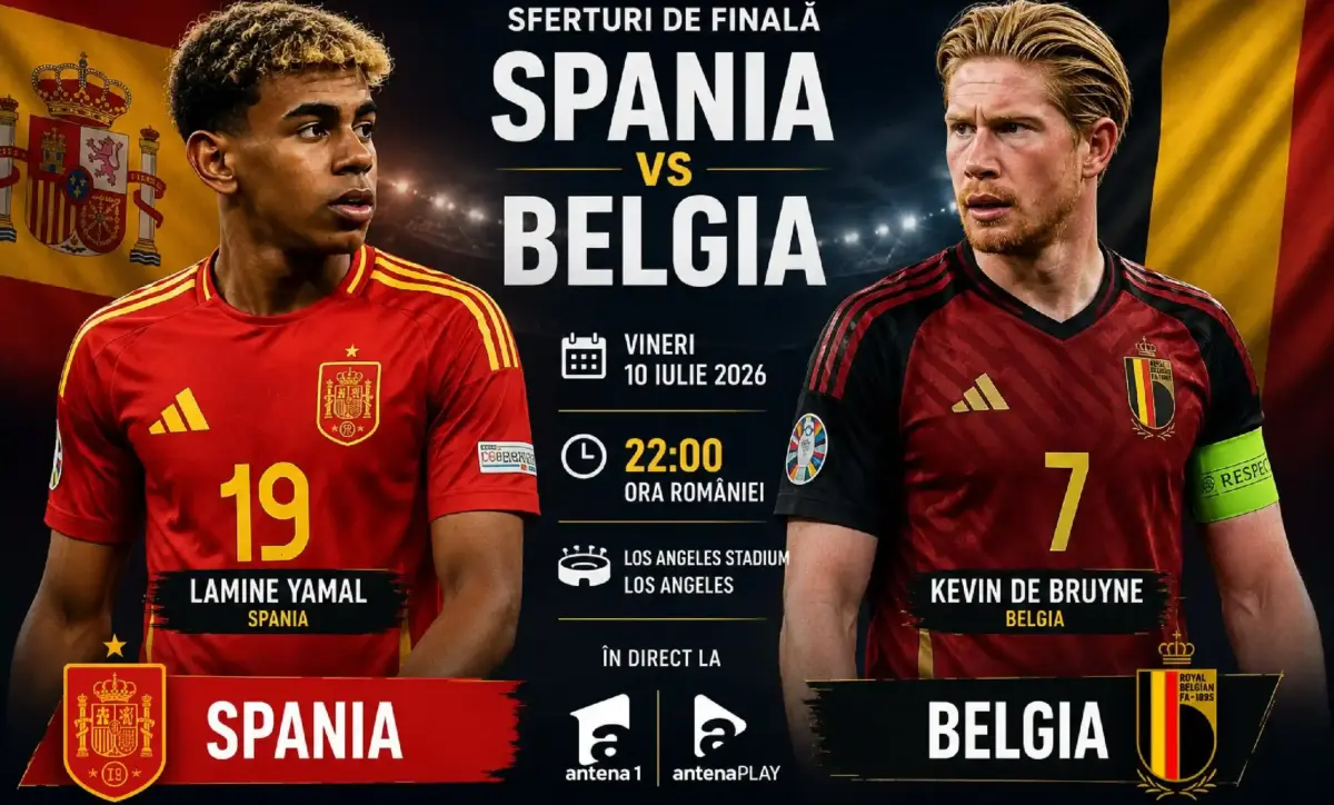 SPANIA - BELGIA LIVE ANTENA 1 Lamine Yamal Kevin de Bruyne Cupa Mondiala FIFA 2026 | iDevice.ro SPANIA - BELGIA LIVE ANTENA 1 Lamine Yamal Kevin de Bruyne Cupa Mondiala FIFA 2026