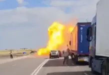 VIDEO: O Drona Ucraineana a Atacat un Camion Civil in Crimeea drona ucraina atac camion