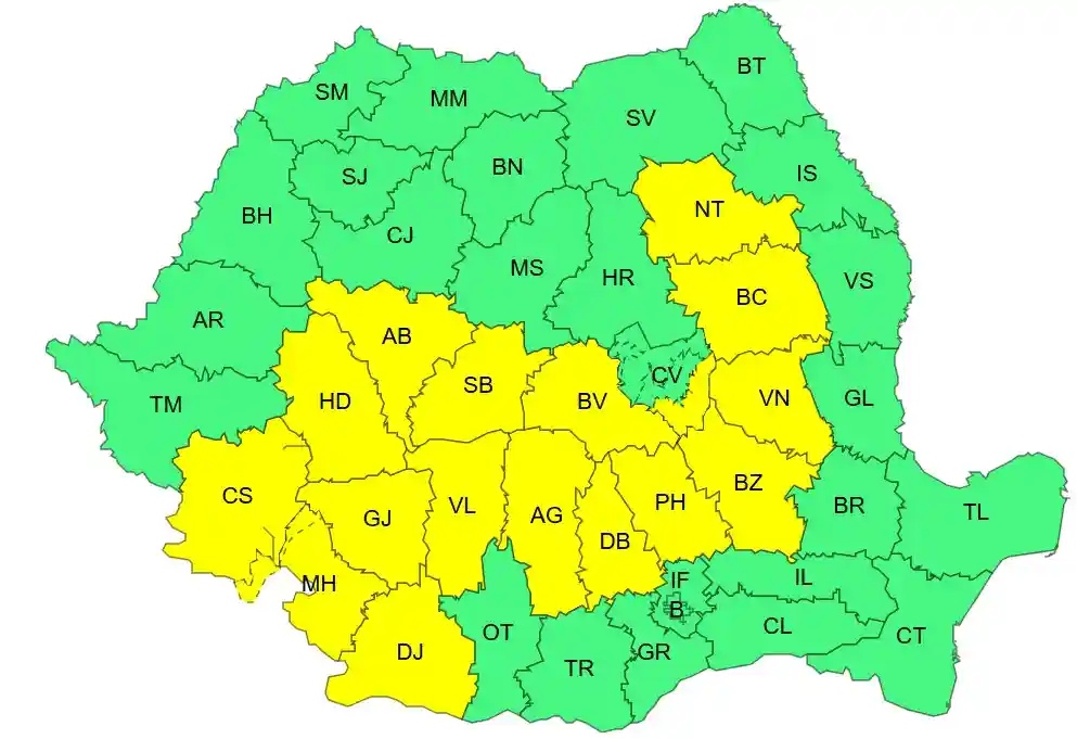 harta ANM ploi torentiale vant puternic ANM Romania 12 iulie 2026 | iDevice.ro harta ANM ploi torentiale vant puternic ANM Romania 12 iulie 2026