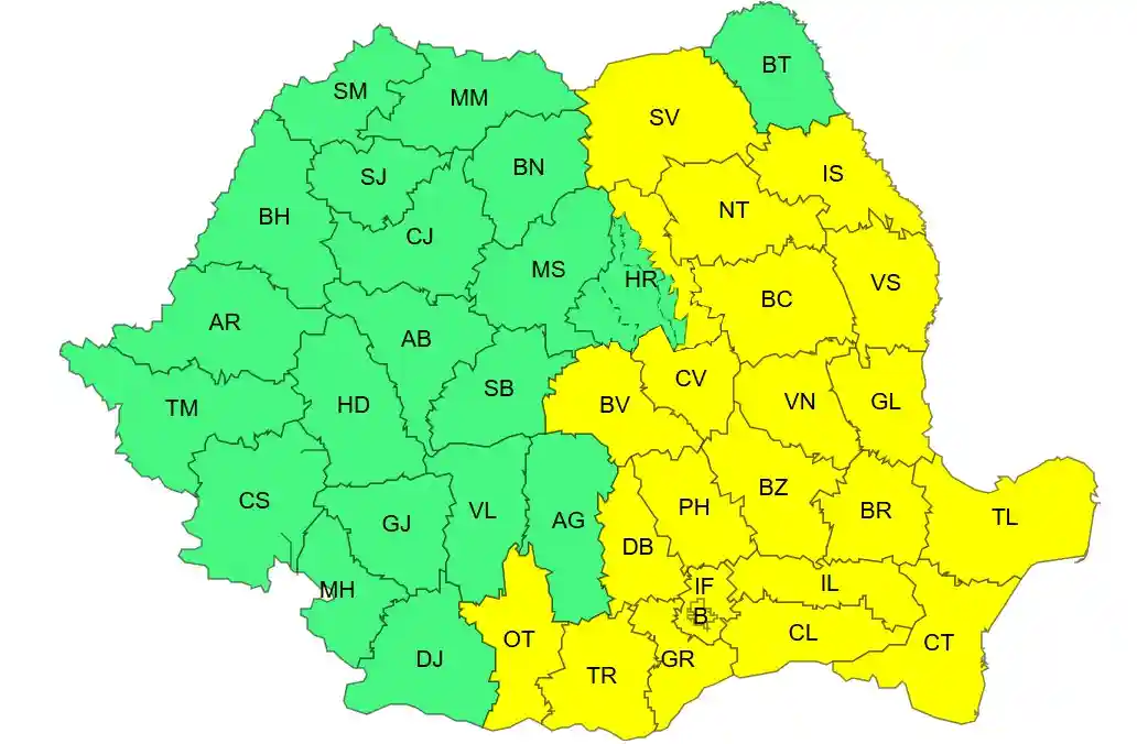harta ANM ploi torentiale vant puternic ANM est Romania 12 iulie 2026 | iDevice.ro harta ANM ploi torentiale vant puternic ANM est Romania 12 iulie 2026