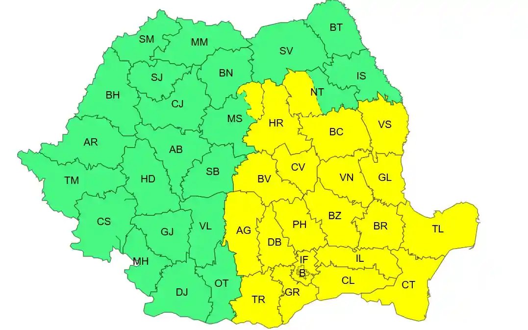 harta ANM ploi torentiale vant puternic ANM sud Romania 12 iulie 2026 | iDevice.ro harta ANM ploi torentiale vant puternic ANM sud Romania 12 iulie 2026