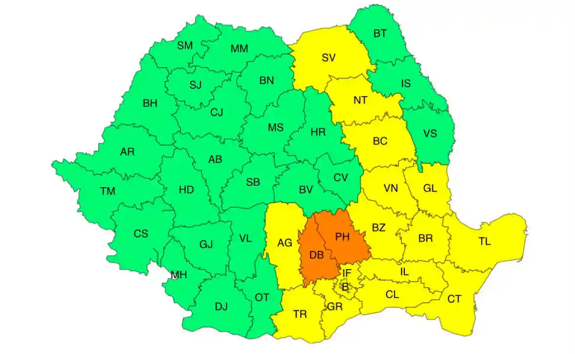 hartă meteo ANM cu ploi torențiale și vânt puternic în România pe 9 Iulie 2026 | iDevice.ro hartă meteo ANM cu ploi torențiale și vânt puternic în România pe 9 Iulie 2026