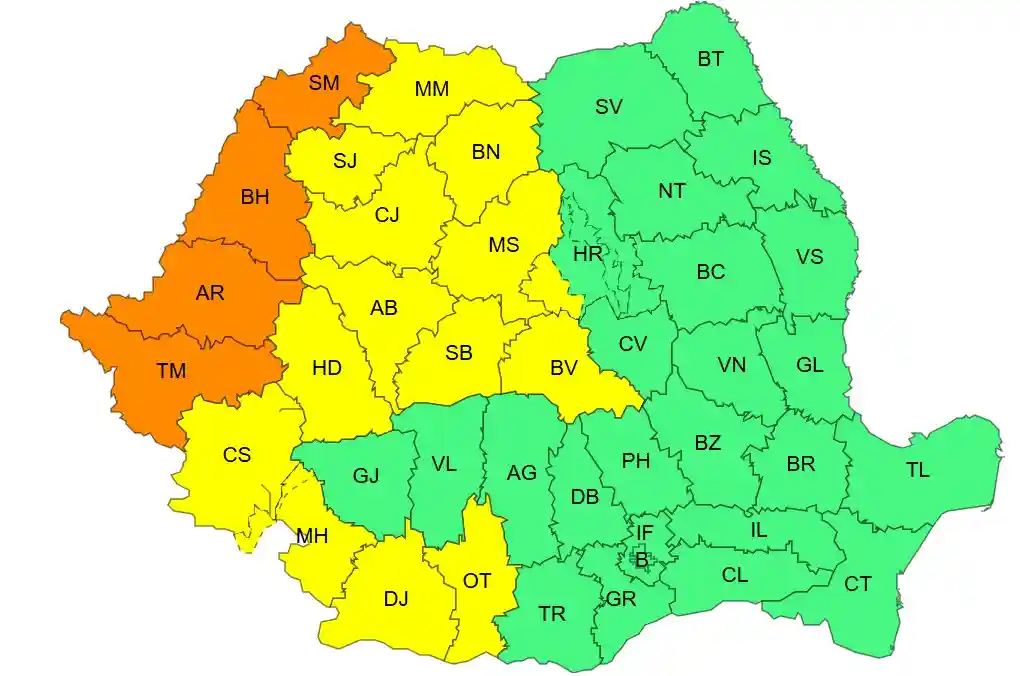 harta meteo ANM pentru avertizarea cod portocaliu de caniculă din 31 iulie 2026 | iDevice.ro harta meteo ANM pentru avertizarea cod portocaliu de caniculă din 31 iulie 2026