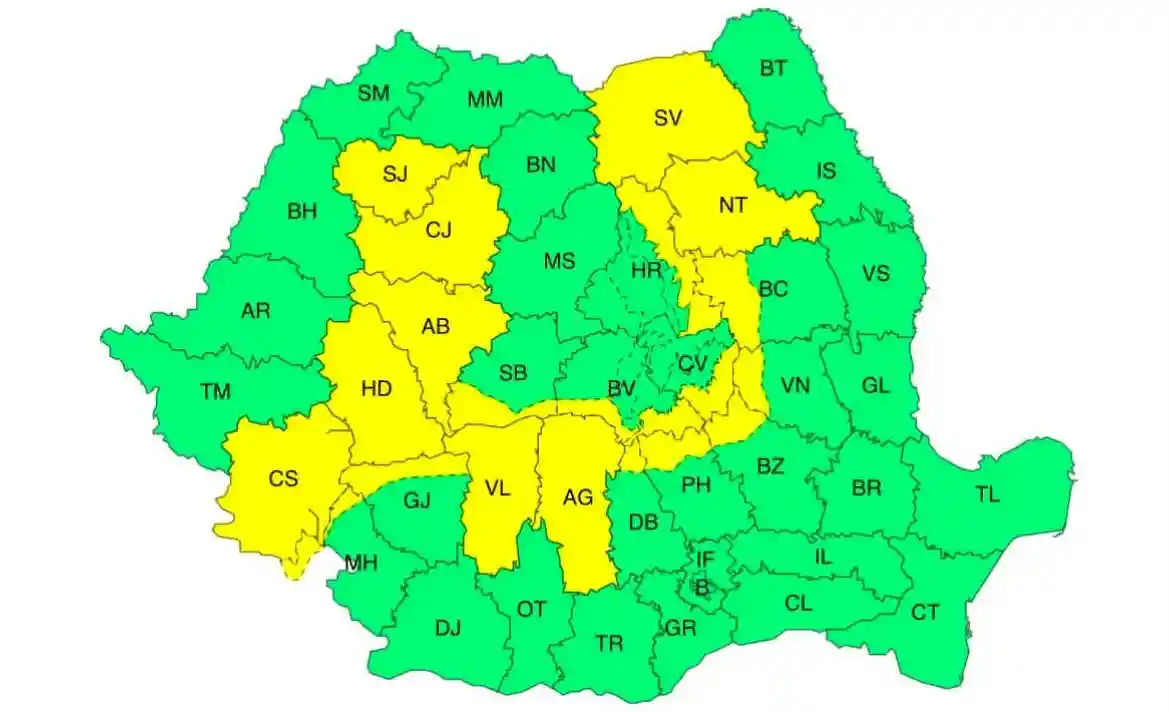 harta meteo ANM pentru ploi torentiale si vant puternic emisa in Romania pe 17 iulie 2026 | iDevice.ro harta meteo ANM pentru ploi torentiale si vant puternic emisa in Romania pe 17 iulie 2026