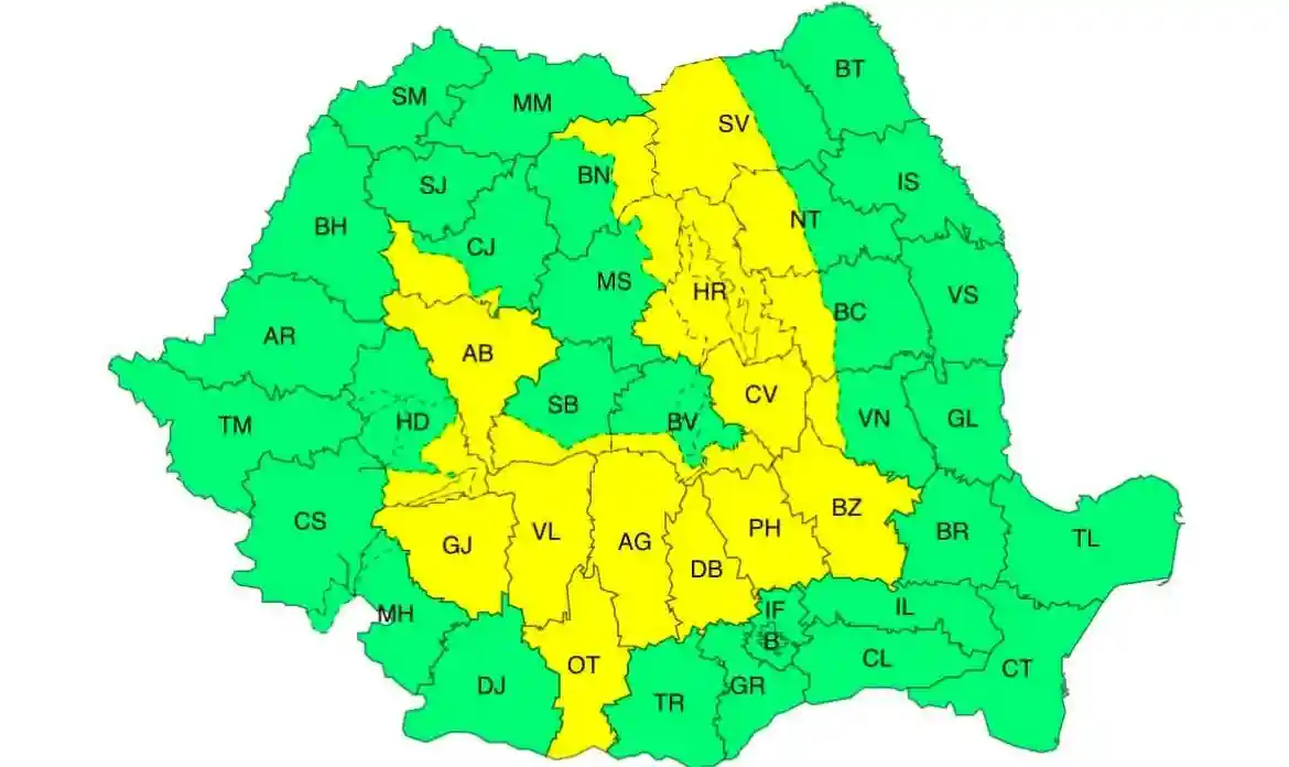 harta meteo ANM pentru ploi torentiale si vant puternic in Romania pe 17 iulie 2026 | iDevice.ro harta meteo ANM pentru ploi torentiale si vant puternic in Romania pe 17 iulie 2026