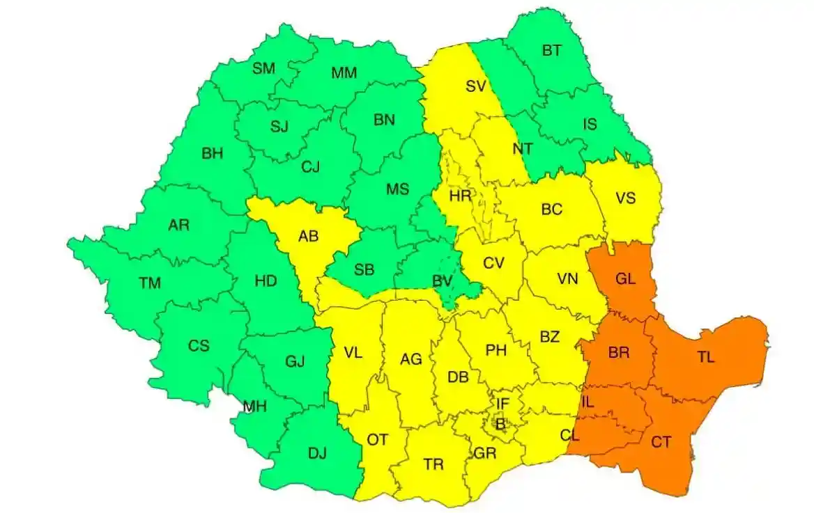 harta meteo cod portocaliu ANM de ploi torentiale, grindina si vant puternic in Romania pe 21 iulie 2026 | iDevice.ro harta meteo cod portocaliu ANM de ploi torentiale, grindina si vant puternic in Romania pe 21 iulie 2026