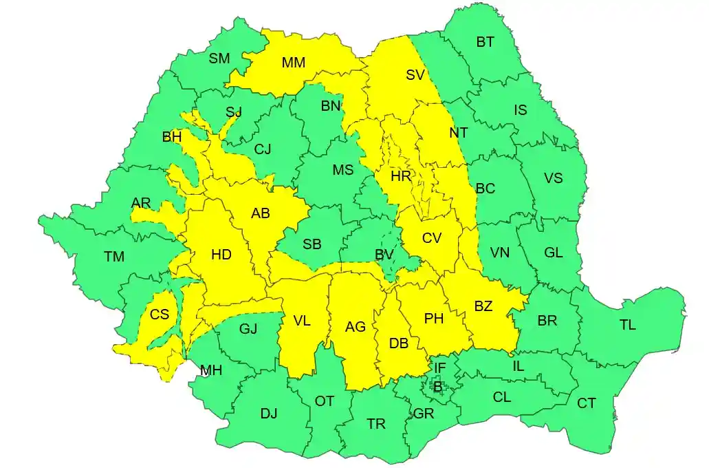 harta meteo ploi torentiale vant puternic ANM Romania 15 iulie 2026 | iDevice.ro harta meteo ploi torentiale vant puternic ANM Romania 15 iulie 2026