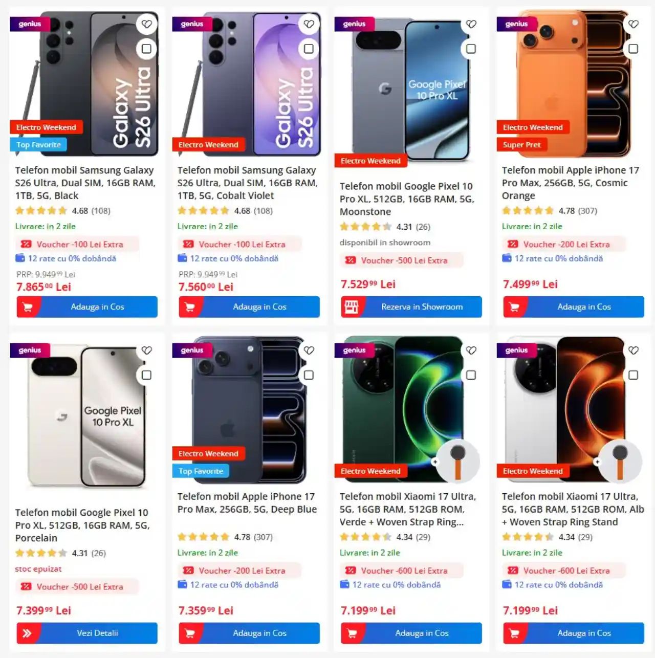 cupoane extra reducere samsung galaxy S26 Google Pixel 10 iPhone 17 Pro eMAG | iDevice.ro cupoane extra reducere samsung galaxy S26 Google Pixel 10 iPhone 17 Pro eMAG