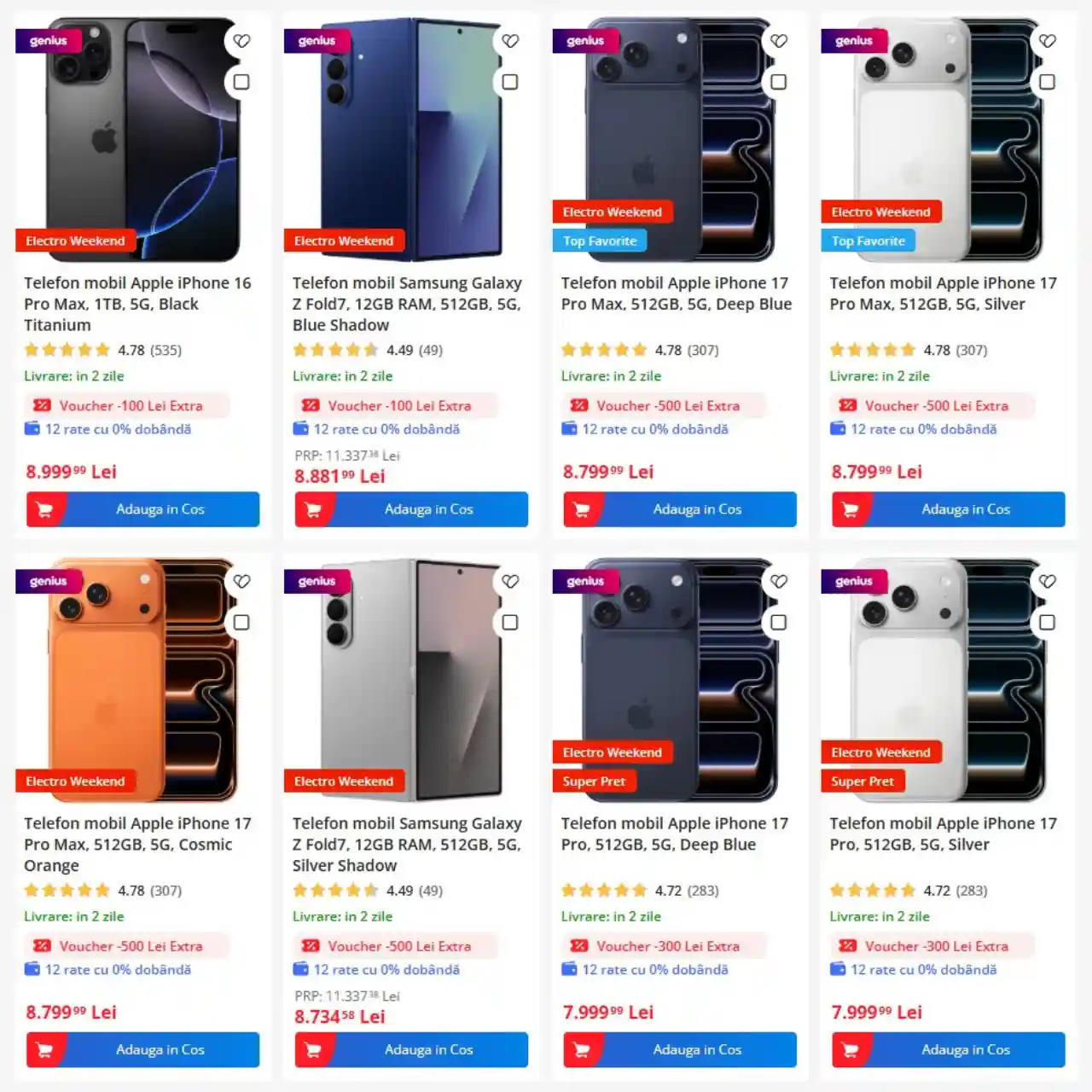 cupoane extra reducere samsung galaxy Z Fold iPhone 17 Pro eMAG | iDevice.ro cupoane extra reducere samsung galaxy Z Fold iPhone 17 Pro eMAG