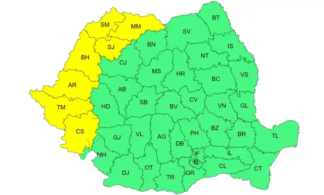 harta anm cod galben canicula romania 10 august 2026 | iDevice.ro harta anm cod galben canicula romania 10 august 2026