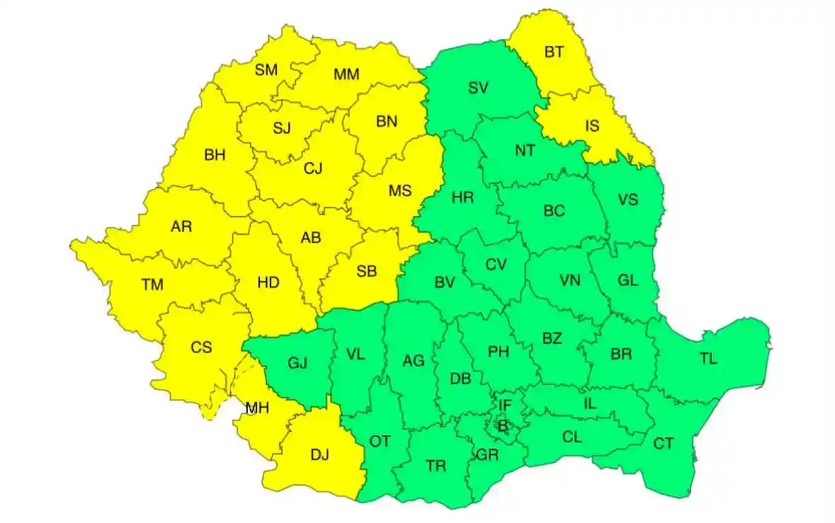 harta cod galben canicula 17 august 2026 romania harta cod galben canicula 17 august 2026 romania