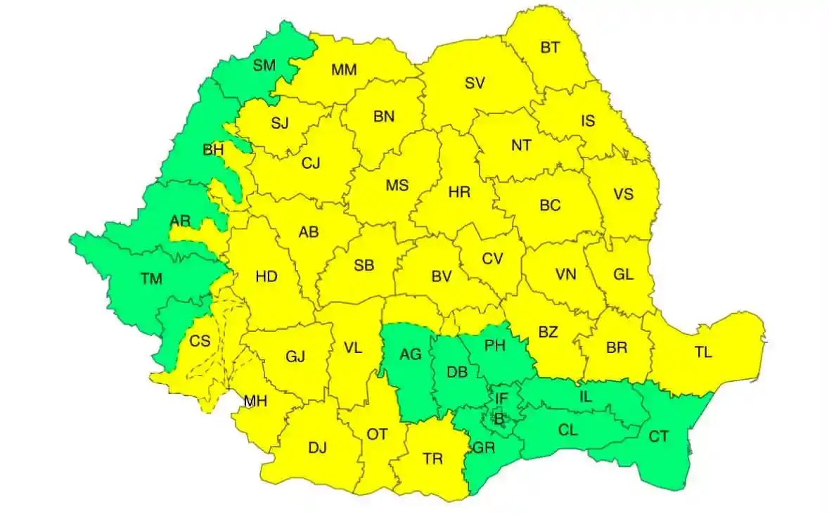 harta cod galben ploi torentiale 17 august 2026 romania harta cod galben ploi torentiale 17 august 2026 romania