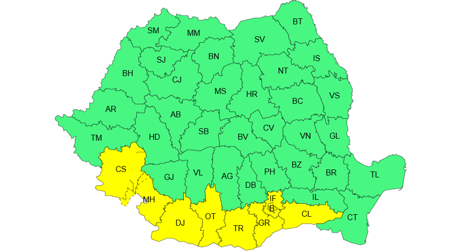 harta meteo anm cod galben canicula 23 august 2026 harta meteo anm cod galben canicula 23 august 2026