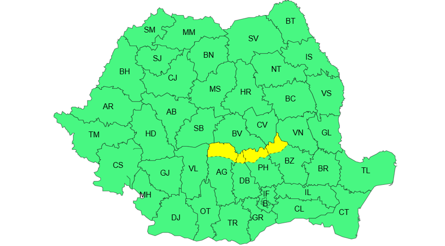 harta meteo anm cod galben canicula 23 august romania harta meteo anm cod galben canicula 23 august romania