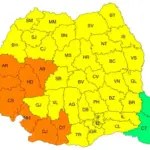 harta meto cod portocaliu caniculă România 19 august 2026