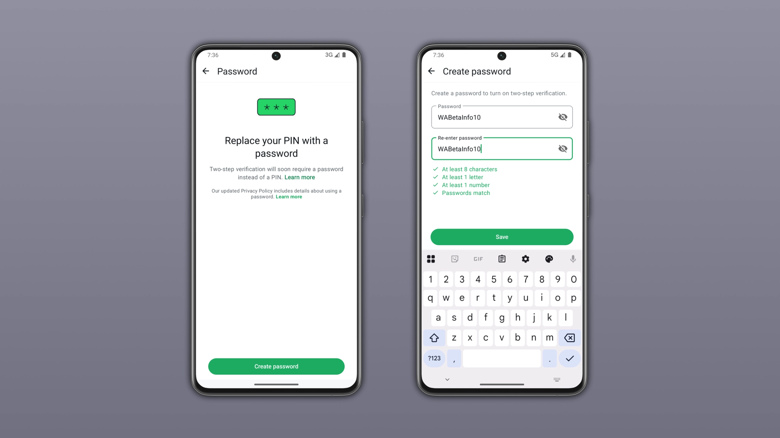 funcția parolă cont pentru verificarea în doi pași WhatsApp pe iOS