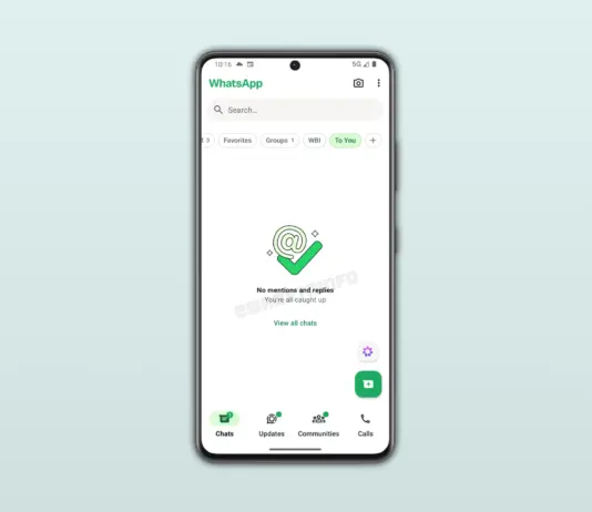 Filtrul To You din lista de chat WhatsApp pentru Android