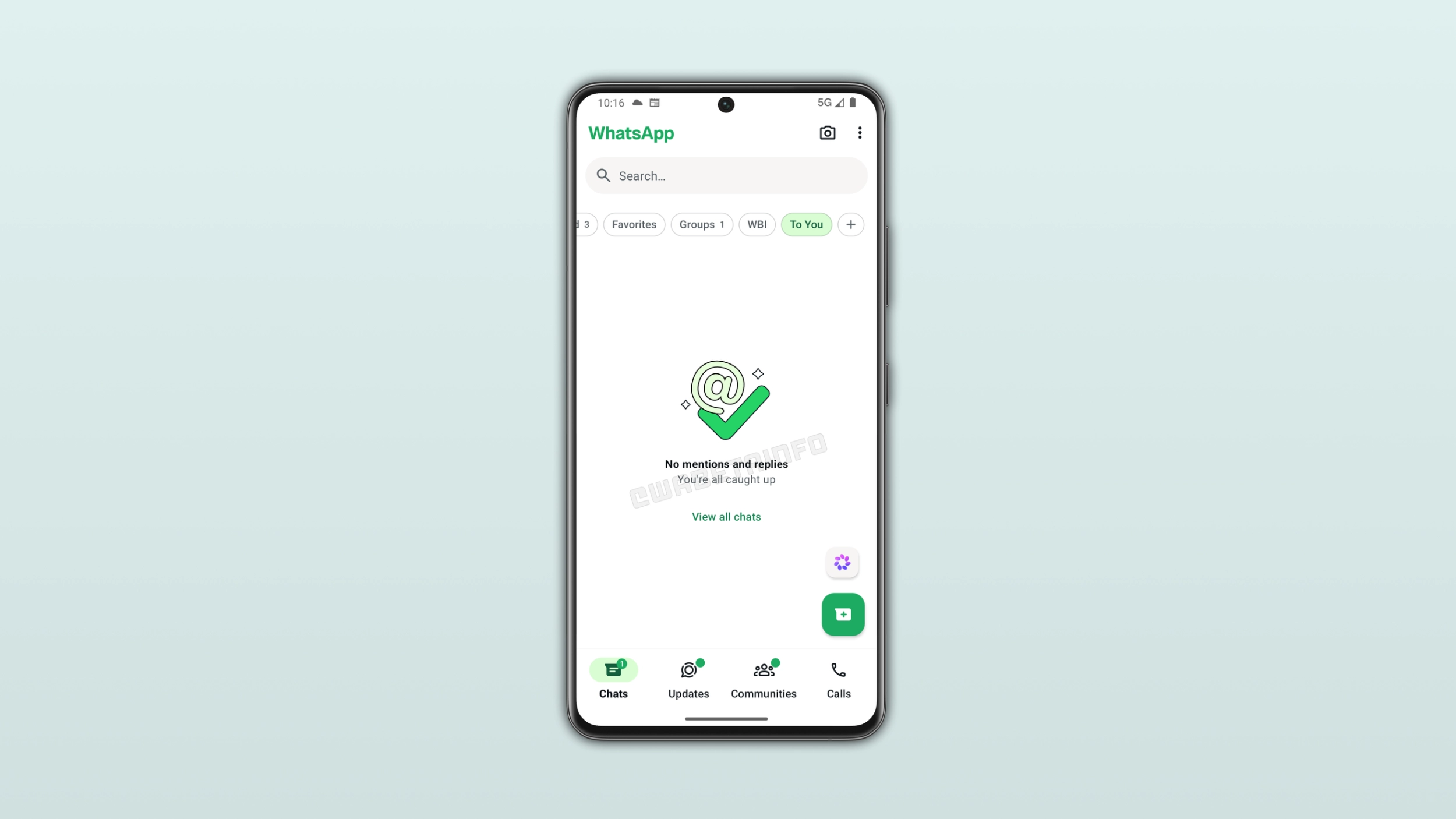Filtrul To You din lista de chat WhatsApp pentru Android