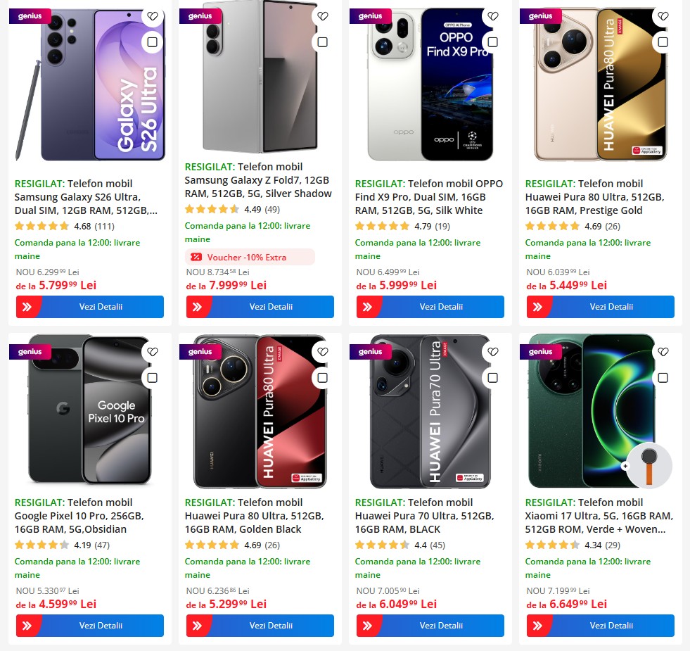 resigilate emag oferte telefoane oppo huawei pura 80 ultra xiaomi 17 ultra | iDevice.ro resigilate emag oferte telefoane oppo huawei pura 80 ultra xiaomi 17 ultra