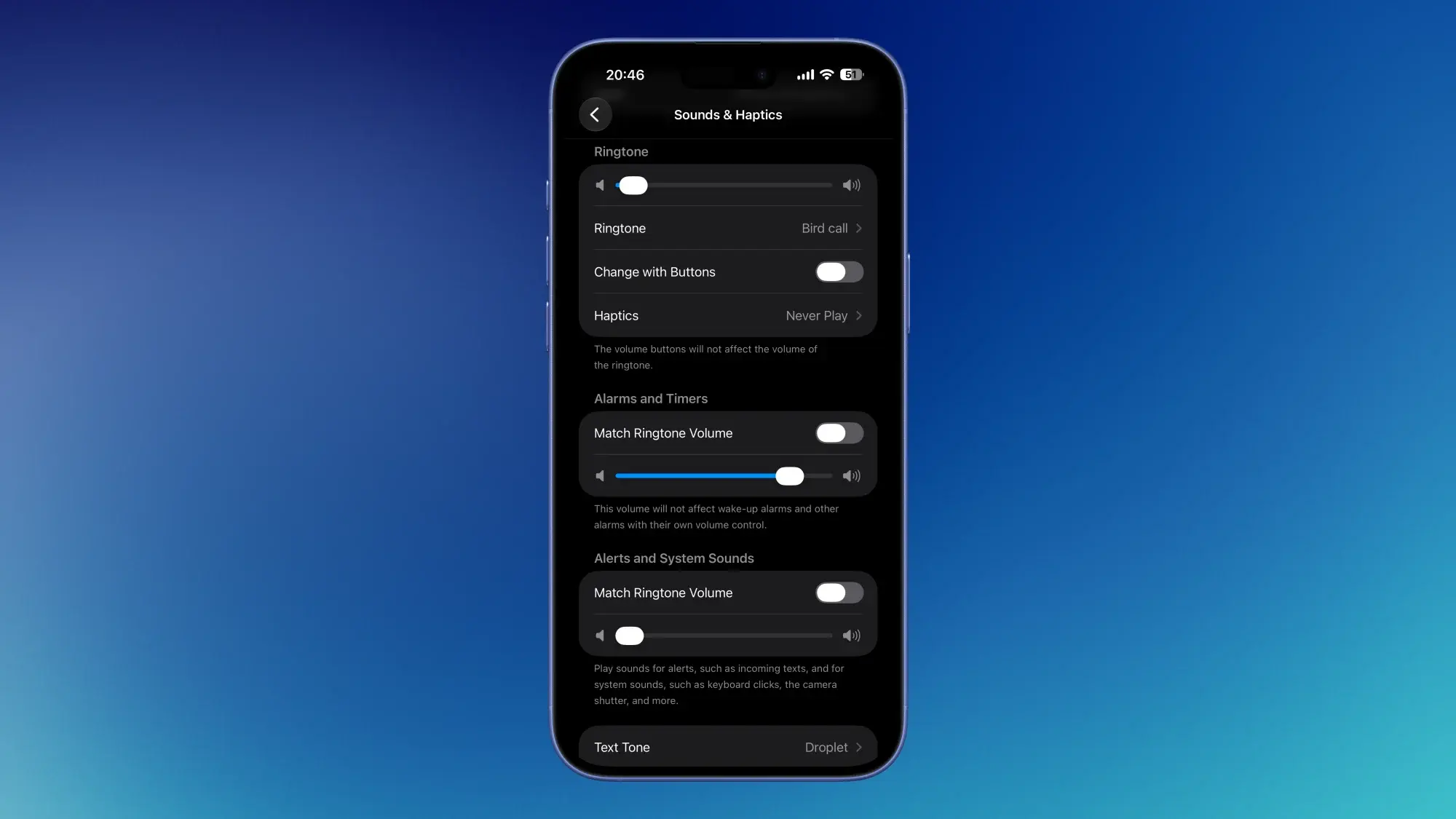 setare volum personalizat pentru alarme pe iPhone