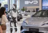 Robot Presents BYD SEAL in Showroom