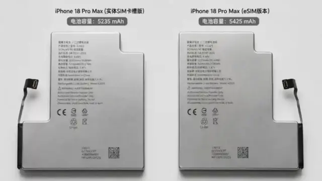 Bateriile iPhone 18 Pro Max capacitate