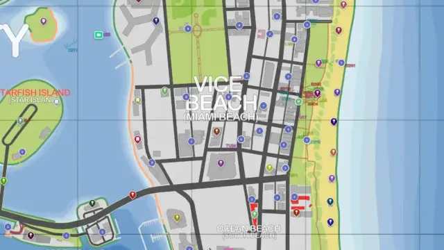 harta GTA 6 Vice beach